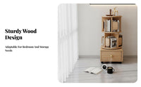 360° Rotating Design Revolving Book Universal with Drawer Space-Saving Multi-Level Bookcase with Drawers Versatile Use Bookshelf Modern Aesthetic for Apartment Dwellers, Homeowners, Bedroom, Small Areas, Study Room, Home Office