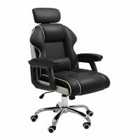 Height Adjustable Ergonomic Gaming Chair Full Recline High-Back Swivel Office Chair Padded Armrests for Gamers, Streamers, Study, Bedroom