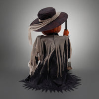 Pumpkin Scarecrow Electric Scarecrow with Light-up Halloween Prop for Yard, Porch