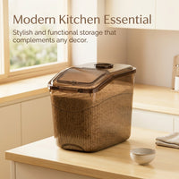 Rice Storage Container with Measuring Cup, Large Cereal, for food cupboard organization, Airtight Dry Bin