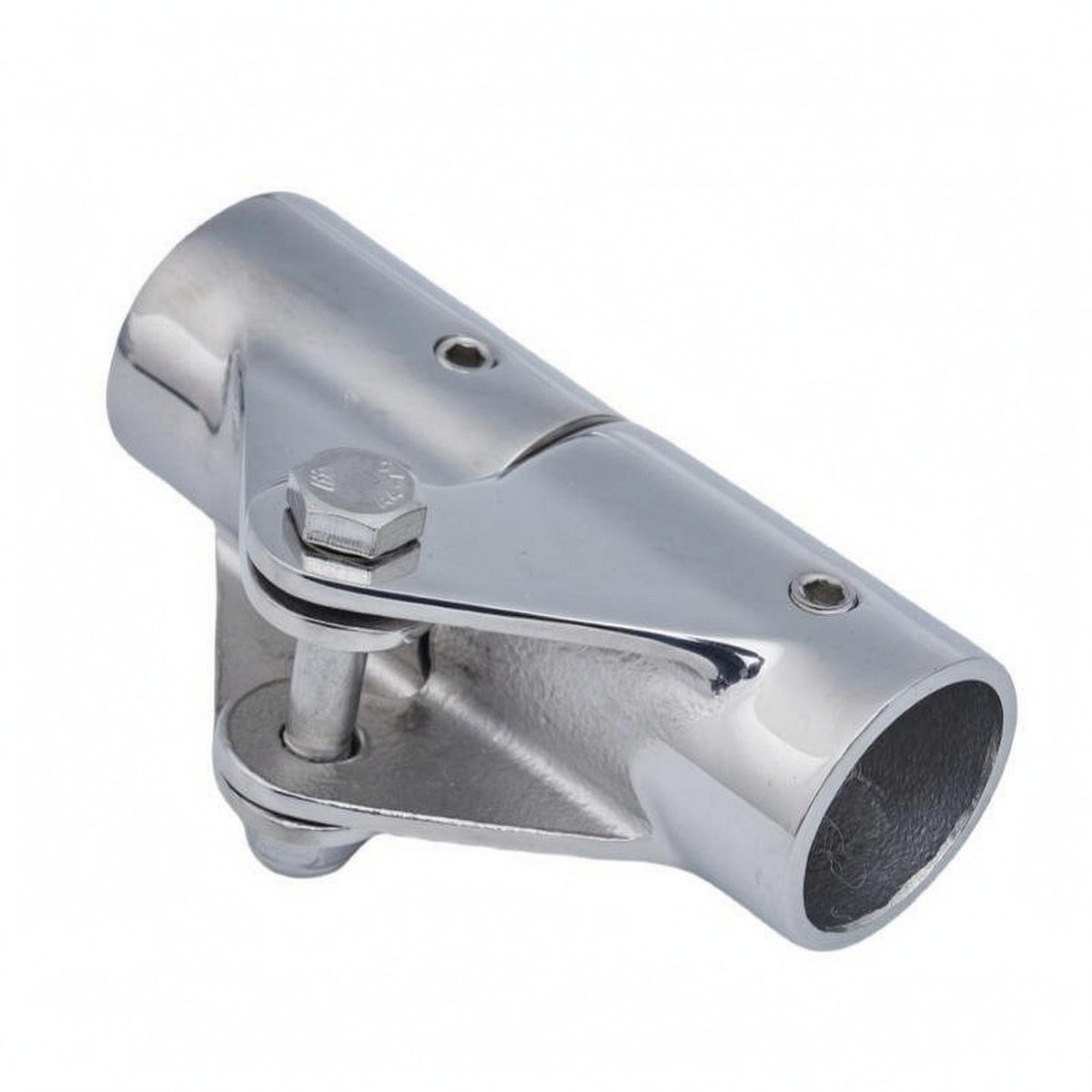Bimini Swivel Joint Stainless Steel 316 Swivel Joint Pipe Connector Clamp-Style Hinge Connector Polished Silver Bimini Top Hinge