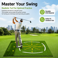 Sporting Driving Range Mat 1.17m x 1.52m, Chipping Practice Mat for Indoor & Outdoor Use, Non-Slip EVA Base Swing Practice Mat with Tee Holder