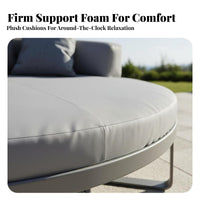 Round cover Daybed Waterproof Clamshell Daybed Sun Protection Outdoor Furniture for Hotel Managers, Homeowners, pool area, Garden, rearyard