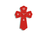 Modern Cross-Shaped Wall Clock Battery Operated Cross Wall Clock Compact Timepiece Lightweight for Living Room, Bedroom