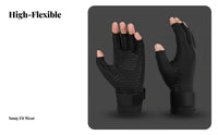 Anti-Slip Grip Fingerless Compression Gloves Copper Infused Joint Support Hand Brace Breathable Material for Workout, Daily Activities