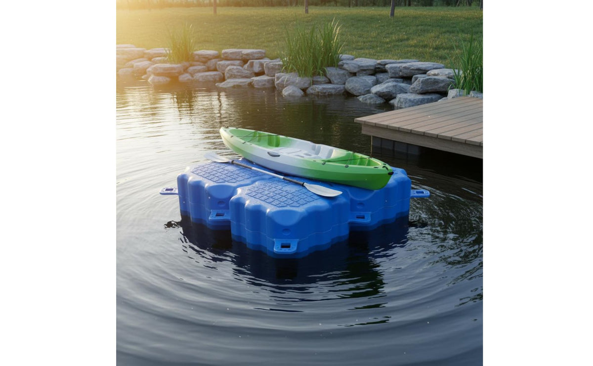 Buoyant Cube Stable Deck Buoyant Dock Section High Load-Bearing Modular Pontoon Block for Anglers, Marina Personnel, Lakefront Property