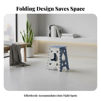 Space-Saving Foldable Plastic Stool with Handle space-efficient Storage Foldable foundation Stool Quick Folding Portable Seating Lightweight for Commuters, Children, Queueing, on-the-on the move, Outdoor, Kitchen