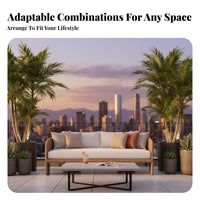 Weatherproof Sofa and Armchair Conversation Group Water-Resistant Outdoor Furniture Modern Design Patio Seating Set configurable for Guest Accommodation Managers, Business Owners, Balcony, Terrace, Courtyard, Backyard