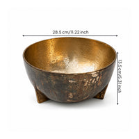 Decorative Fruit Tray Aluminum Fruit Tray with Feet Hammered Metal Bowl Sculptural Classically Designed for Dining Table