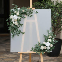 2 Pieces Wedding Arch Flowers Realistic Look Corner Floral Arrangement