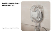 Suction Holder Hanging Container Non-Permanent Installation Shower Shelf Waterproof Bathroom Storage Basket for Home Dwellers, Students, Washroom