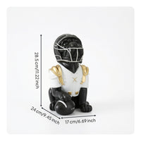 Dog Statue with Football Polished Decor Long-Lasting for Game Room, Entryway