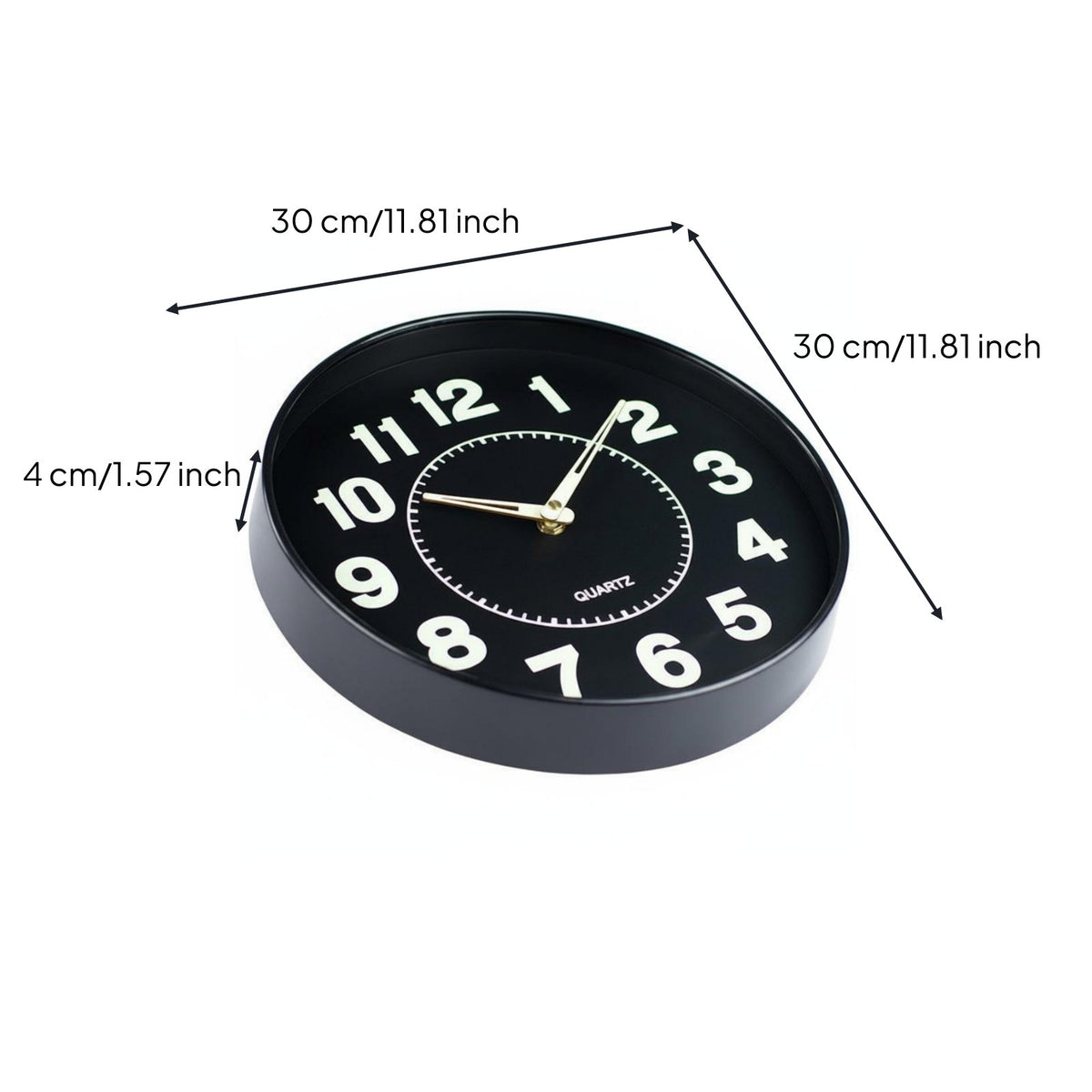Easy to Read Luminous in the Dark Timepiece Large Numbers Luminous Wall Timepiece