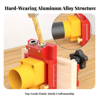 Aluminum Alloy Body Adjustable Punch High Precision Pocket Hole Jig Long-Lasting Material for DIY Enthusiasts, Home Improvement, Workshop