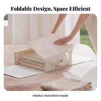4 Pieces Foldable Bedding Box With Handle Closet Organizer Stackable for Renters