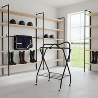 Heavies Duty Saddle Rack Cart Space-Saving Folding Saddle Rack Extra Hooks for Stable