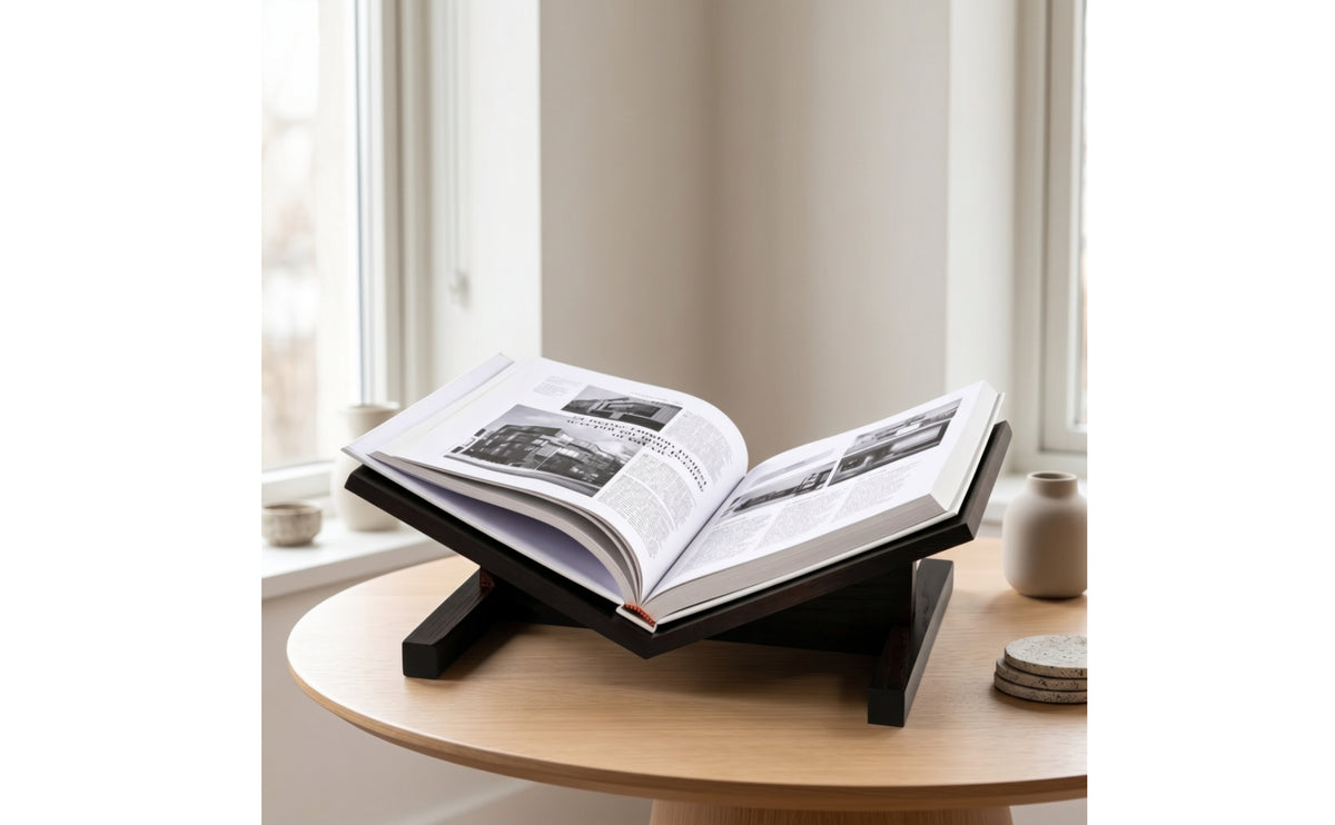 Tabletop Display Rack Solid Wooden Book Stand Angled Magazine Stand for Students, Readers, Desk, Study Room, Reading Corner