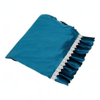 Piano Dust Cover Ruffled Trim Upright Piano Cover Dark Blue