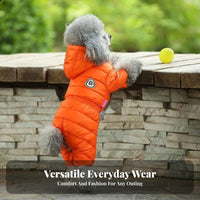 Four-Legged Dog Coat Cold Weather Protection Four-Legged Dog Jumpsuit Soft and Comfortable for Dogs, Young Dogs, Outdoor, Daily Walks, Walking