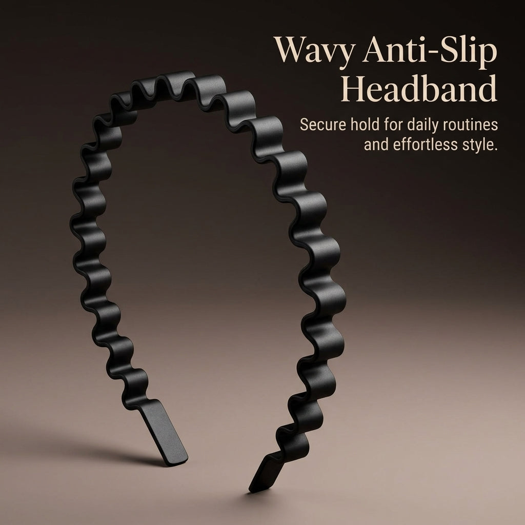 Wave Pattern Headband for Face Washing and Makeup, Non-Slip Lightweight Facial Cleansing Unisex Accessory