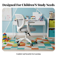 Height Adjustable Rolling Student Chair Ergonomic Design Armless Roller Seat Thick Cushion children's Furniture 360-Degree Swivel for Students, Parents, Homework, Study Room, Bedroom, School Dorm