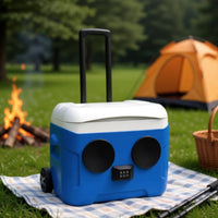 Ice Chest with Speaker Portable Wheeled Hard Ice Chest Insulated Rolling for Beach