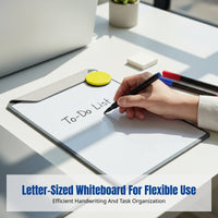 Letter-Size Magnetic Whiteboard, Erasable Handwriting Note Board, Multi-Functional Task Organizer, PU Leather, Portable, Random