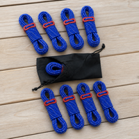 4mm Reflective Guy Ropes with Adjusters for Outdoor Camping Tents and Tarps, 8-Pack