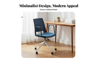 Height Adjustable Rolling Desk Chair Colorful Options Swivel Chair with Perforated Backrest Ergonomic Computer Seat Stable Base for Students, Creatives, Adults, Studio, Workspace, Study Room
