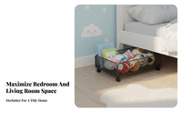 Flat Storage Drawer with casters Multi-Purpose Rolling Storage Drawer for Parents