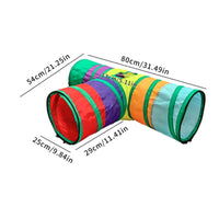 Open-Ended Zipper-Connected Rainbow Play Tunnel Striped Small Pet Plaything Portable Rainbow Cat Tunnel