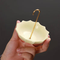 Umbrella Tea Strainer Dishwasher Ceramic Tea Strainer Non Glaze Teaware for Home