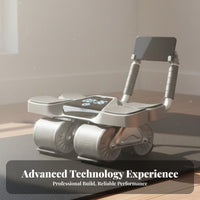 Automatic Return Fitness Wheel Non-Slip Wheels Automatic Return Ab Wheel Anti-Rollover Design Elbow Support Core for Beginners, Home Gym