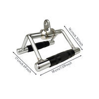 Cable Machine Handle with Eyelet Silver Toned metalBar Handle Textured Grip Lat Pulldown Bar for Weightlifters, Strength Training, Home Gym