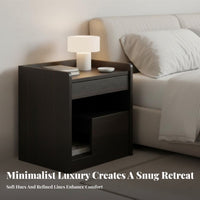 Italian-Inspired Single-Drawer End Table Minimalist design Nightstand Modern Design Bedside Cabinet Storage Solution for Homeowners, Apartment Dwellers, Students, Guest Room, Office, Entryway