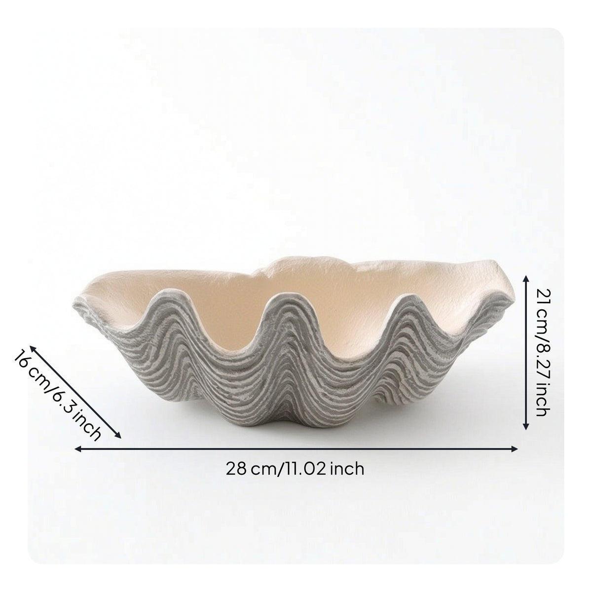 Clam Shell Tray Coastal Clam Shell Bowl Seaside-Themed Resin Tray with Wavy Undulations for Simplicity Lovers
