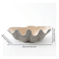 Clam Shell Tray Coastal Clam Shell Bowl Seaside-Themed Resin Tray with Wavy Undulations for Simplicity Lovers