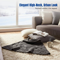 Knitted Cashmere Cape, Autumn Winter Thick High Neck Poncho, Unisex Shawl, Fashion Layered Scarf