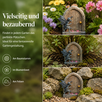 Pastoral Fairy Garden Miniature Door, Resin Fairy House Garden Decoration, Gnome Door Accessory for Garden Lovers, Fairytale Decoration