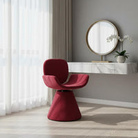 Light Luxury Swivel Vanity Chair Comfortable Cushion Upholstered Makeup Chair Ergonomic Design Household Furniture Soft Breathable Textile for Nail Technicians, Women, Bedroom, Dressing Room, Beauty Salon, Hotel
