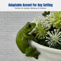Garden Decor, Bonsai Hanging Ornament, Cartoon Frog Resin Pot Hanger, Creative Animal Decoration for Courtyard, Balcony, Indoor
