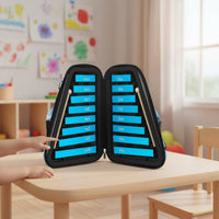 16-Note Xylophone Includes Mallets Children's Metal Xylophone Consistent Tone Blue Musical Bell Set for Preschoolers, Beginners, Early Education