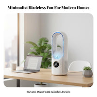 Bladeless Cooling Fan Quiet Personal Air Chiller Low Noise Personal Individual Cooling Chiller for Office Workers, Adults, Desktop, Bedroom