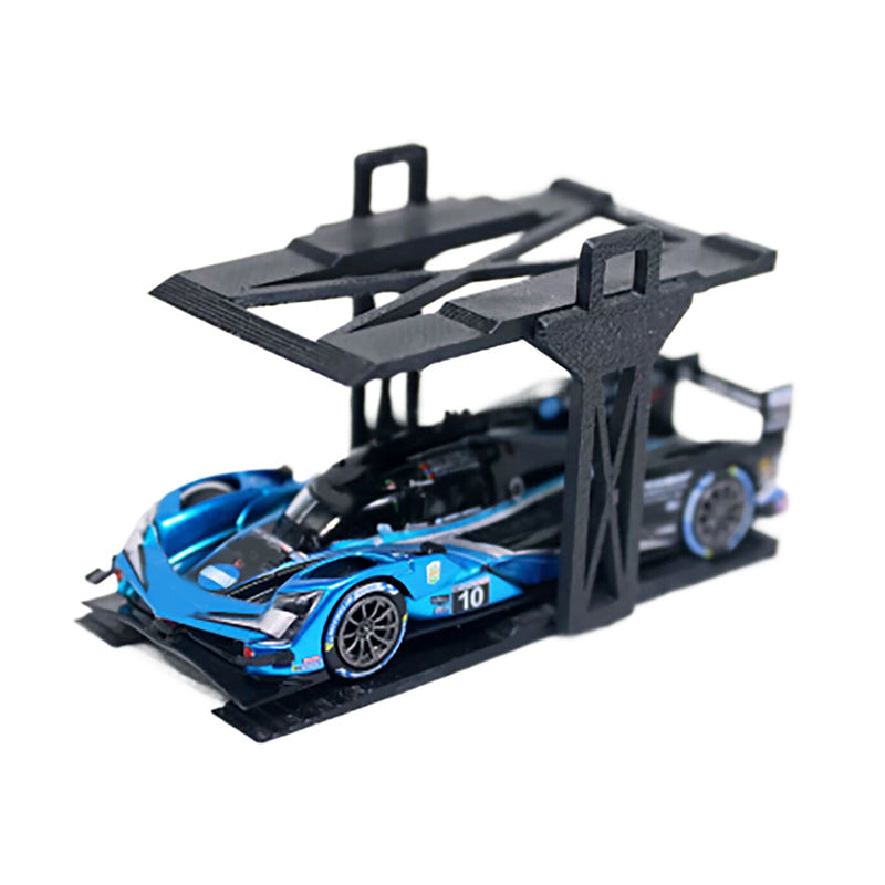 1:64 Scale Car Model Toy Double-Layer Rack for Garage Scene