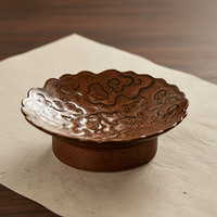 Ceramic Dessert Plate Chinese Japanese Style Snack Dish Fruit Nut Tray Tea Ceremony Serving Bowl