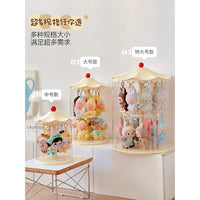 Transparent Acrylic Rotating Display Box for Blind Box Figures, Medium