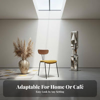 Retro Inspired Upholstered Side Chair Minimalist Design Channeled Seat Side Chair Soft Textile Upholstery Seating Furniture Comfortable Cushion for Cafe Owners, Interior Designers, Homeowners, Dining Room, Bedroom, Study, Home Office