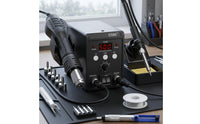 Separate Controls 2-in-1 Soldering Station Compact Soldering Rework Kit Desktop Electronic Repair Tool Black
