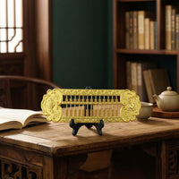 Abacus with Display Stand Gold-Colored Decorative Abacus Engraved Desk Decor for Office