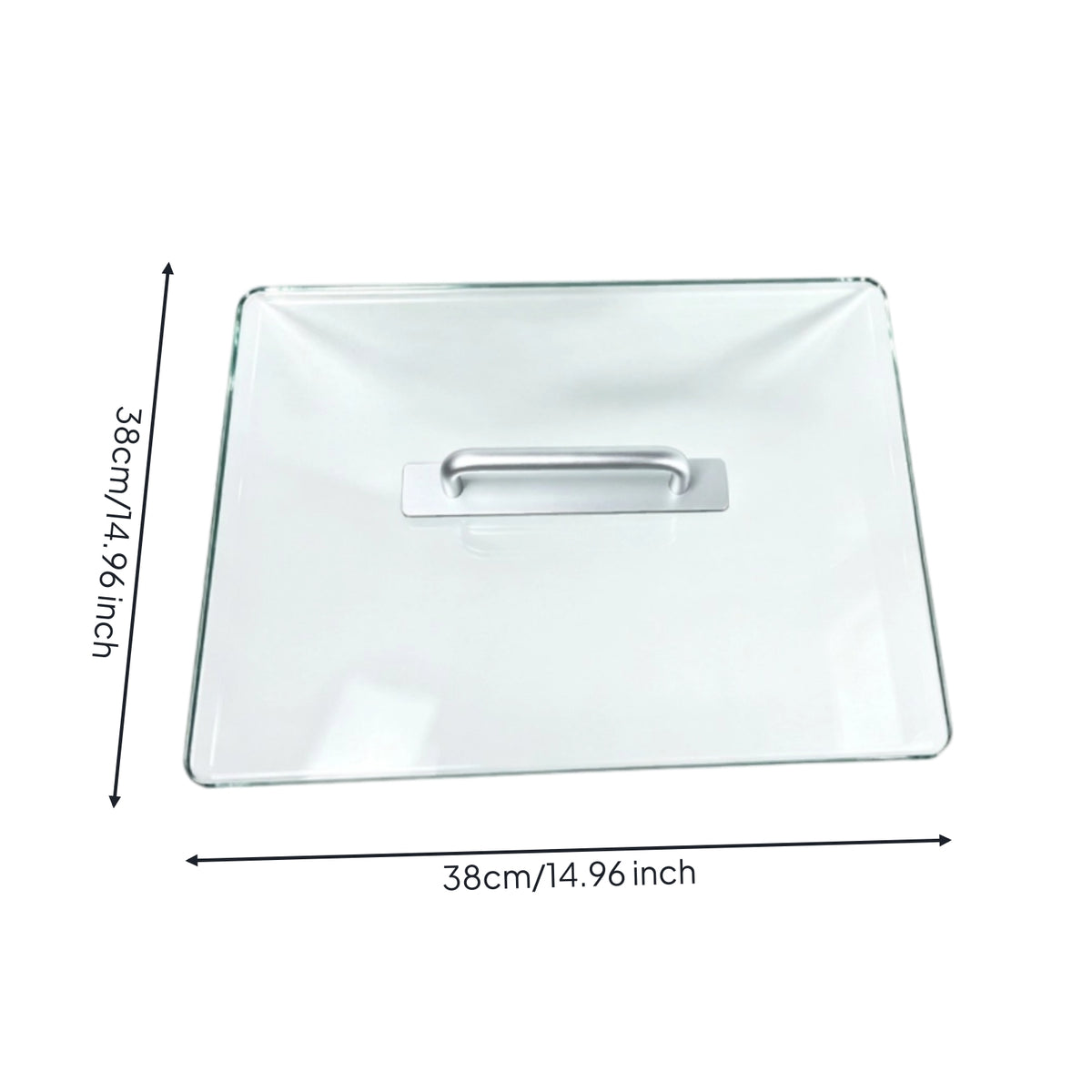 Glass Cooling Plate with Handle Heat-Resistant Square for Crafters, Crafting